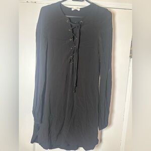 M🖤 Streetwear Society Black Lace-Up Mini Dress | Size Small